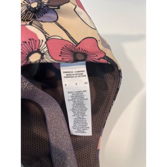 Nike Womens Floral Sports Bra With Adjustable Straps & Mesh Back In Purple & Pin - Picture 8 of 8